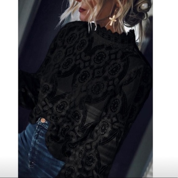 Long Sleeve Lace Blouse - Picture 2 of 9